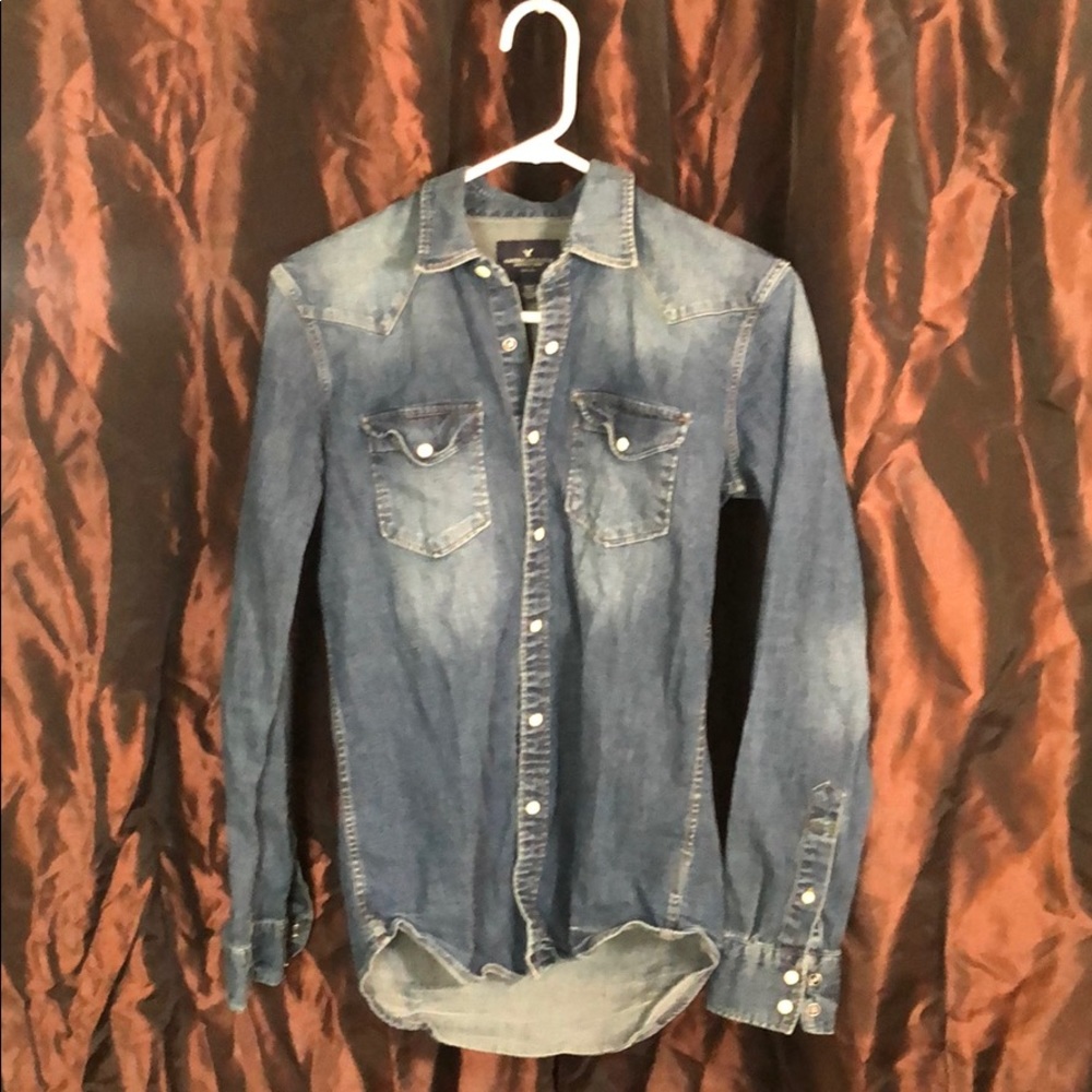 American Eagle Outfitters denim button-down shirt